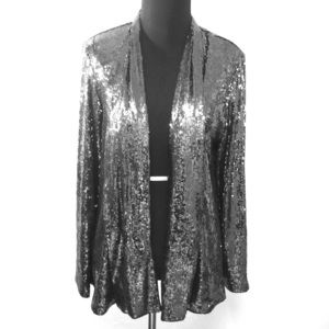 Xscape Gunmetal Sequin Blazer